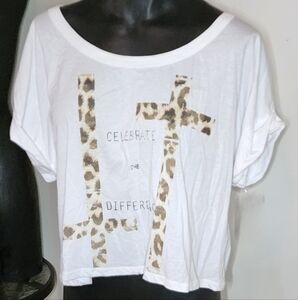 Civil Leopard Print Graphic Tee. Sz lrg.  New